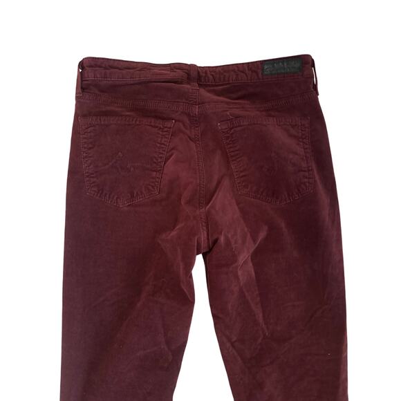 Women 27 AG Adriano Goldschmied The Stevie Slim Straight Ankle Corduroy Red - Picture 5 of 7